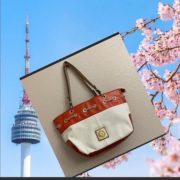 🎁Anne Klein Orange and White Tote 👜 - Picture 1 of 10